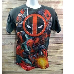 Marvel Brand Deadpool Double Sided Image T-Shirt Men's Size Small